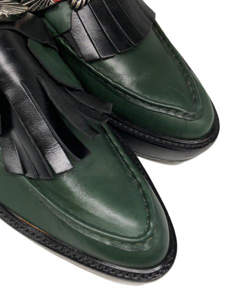 TOGA PULLA（トーガ プルラ）TOGA PULLA (トーガ プルラ) メタルバックルレザーシューズ グリーン サイズ:38の古着・服飾アイテム