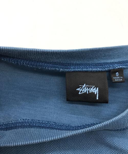 stussy（ステューシー）stussy (ステューシー) FOOTBALL CREW PIGMENT DYED COTTON ブルー サイズ:Sの古着・服飾アイテム