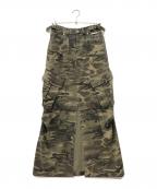 PRANK PROJECTプランクプロジェクト）の古着「Washed Cargo Pocket Maxi Skirt」｜カーキ