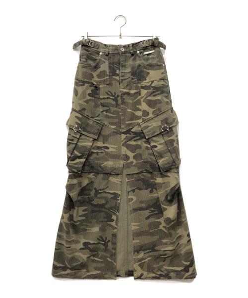 PRANK PROJECT（プランクプロジェクト）PRANK PROJECT (プランクプロジェクト) Washed Cargo Pocket Maxi Skirt カーキ サイズ:38の古着・服飾アイテム