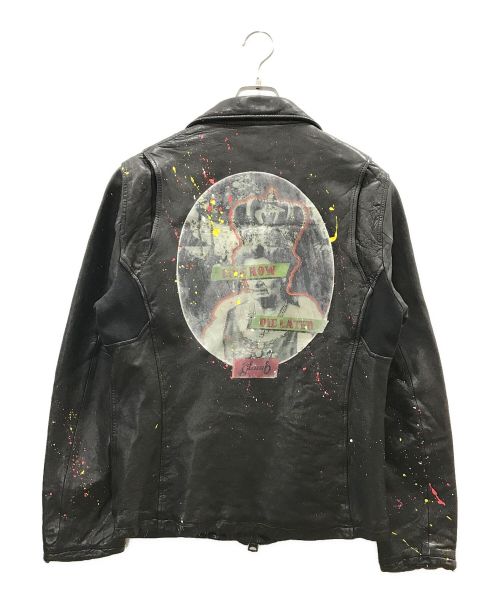 glamb（グラム）glamb (グラム) ANARCHY PAINT RIDERS JKT ブラック サイズ:Lの古着・服飾アイテム