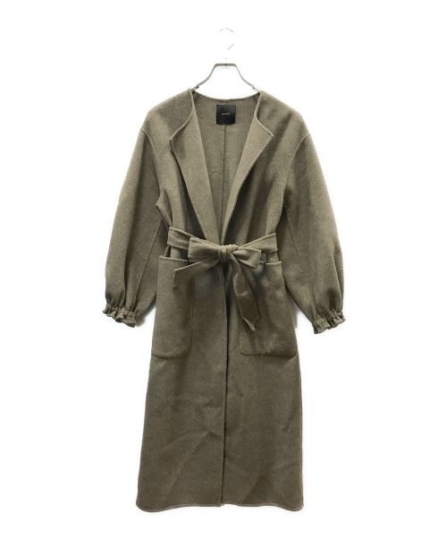 Spick and Span（スピック＆スパン）Spick and Span (スピックアンドスパン) ボリュームスリーブノーカラーリバーコート ブラウン サイズ:FREEの古着・服飾アイテム