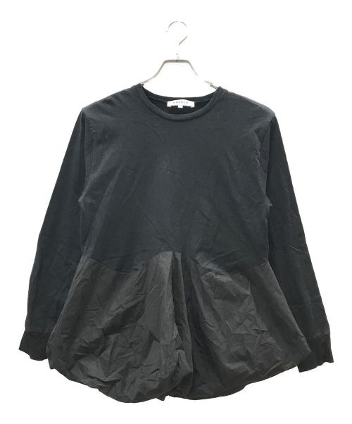 ENFOLD（エンフォルド）ENFOLD (エンフォルド) SQUARE PEPLUM LONG-SLEEVES T-SHIRT ブラック サイズ:38の古着・服飾アイテム