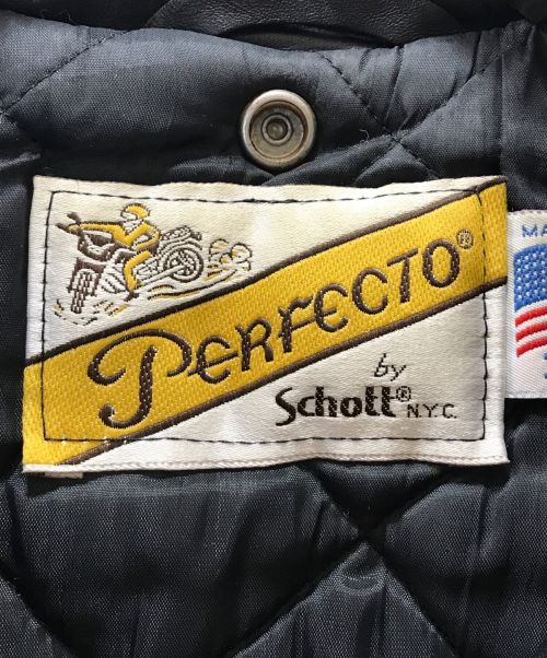 PERFECTO by Schott（パーフェクト バイ ショット）PERFECTO by Schott (パーフェクト バイ ショット) ダブルライダースジャケット ブラック サイズ:36の古着・服飾アイテム