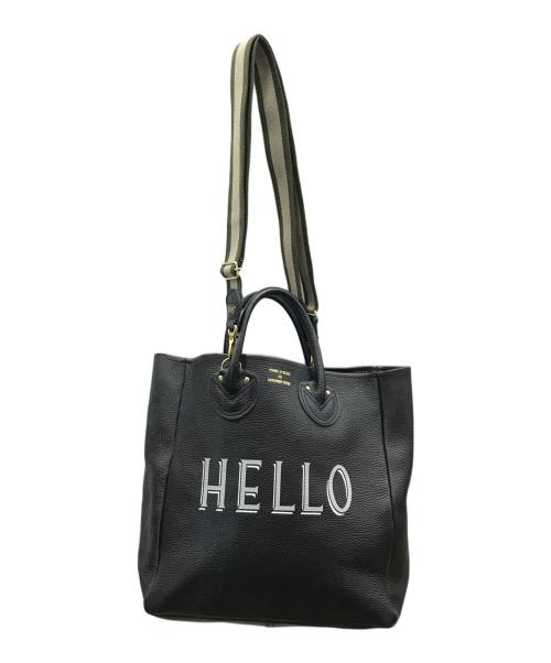 YOUNG & OLSEN The DRYGOODS STORE（ヤングアンドオルセン ザ ドライグッズストア）YOUNG & OLSEN The DRYGOODS STORE (ヤングアンドオルセン ザ ドライグッズストア) FRAMeWORK (フレームワーク) 2WAYストラップ HELLOバッグ ブラック サイズ:下記参照の古着・服飾アイテム
