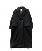 CLANEクラネ）の古着「ダブルウールロングコート」｜ブラック