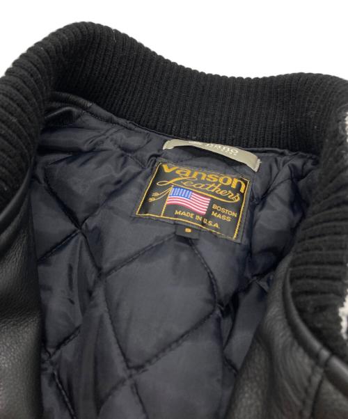 nano・universe（ナノ・ユニバース）nano・universe (ナノ・ユニバース) VANSON (バンソン) 別注 レザー アワード スタジャン ブラック サイズ:Sの古着・服飾アイテム