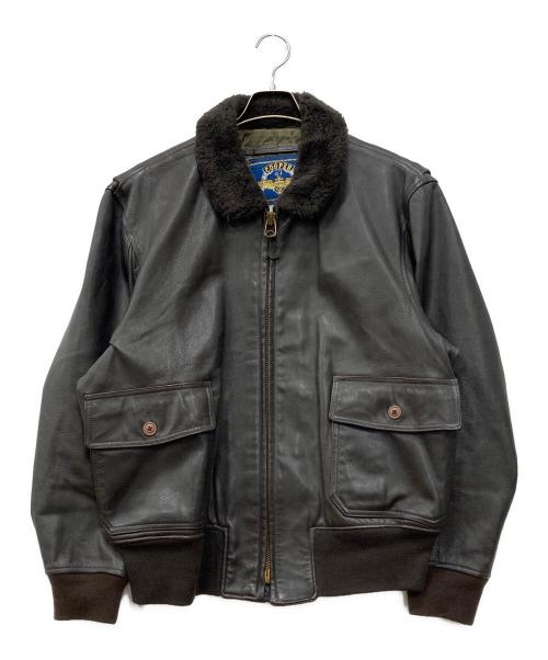 cooper（クーパー）cooper (クーパー) G-1フライトレザージャケット ブラウン サイズ:46Rの古着・服飾アイテム