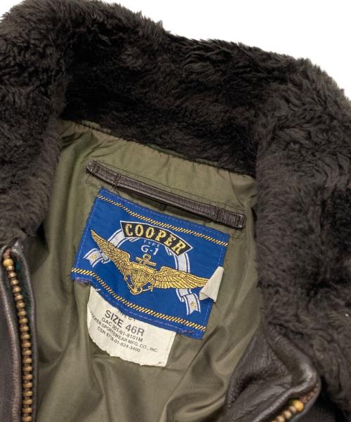 cooper（クーパー）cooper (クーパー) G-1フライトレザージャケット ブラウン サイズ:46Rの古着・服飾アイテム