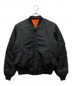 AVIREXアヴィレックス）の古着「コマーシャル ロゴMA-1ジャケット」｜ブラック