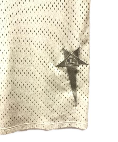 RICK OWENS（リックオウエンス）RICK OWENS (リックオウエンス) Champion (チャンピオン) メッシュTシャツ ベージュ サイズ:Mの古着・服飾アイテム