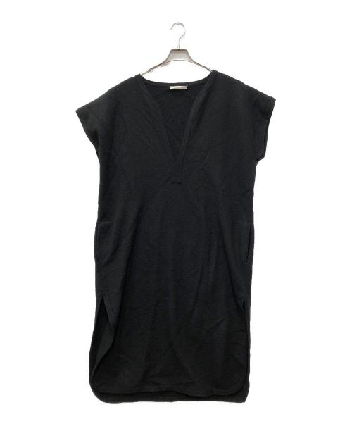 CristaSeya（クリスタセヤ）Cristaseya (クリスタセヤ) JOURNAL STANDARD LUXE (ジャーナルスタンダード ラックス) 別注FELTED WOOL CAFTAN DRESS ブラック サイズ:下記参照の古着・服飾アイテム