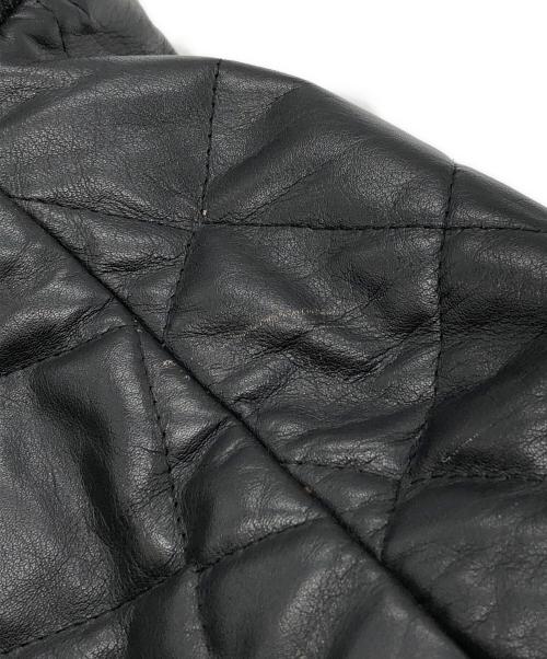 Schott（ショット）Schott (ショット) レザーキルティングジャケット ブラック サイズ:42の古着・服飾アイテム