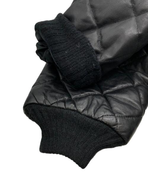 Schott（ショット）Schott (ショット) レザーキルティングジャケット ブラック サイズ:42の古着・服飾アイテム