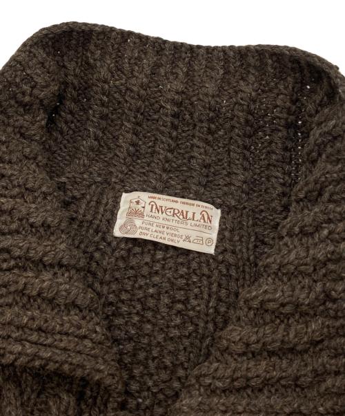 INVERALLAN（インバーアラン）INVERALLAN (インバーアラン) 襟付カウチンニットカーディガン ブラウン サイズ:下記参照の古着・服飾アイテム