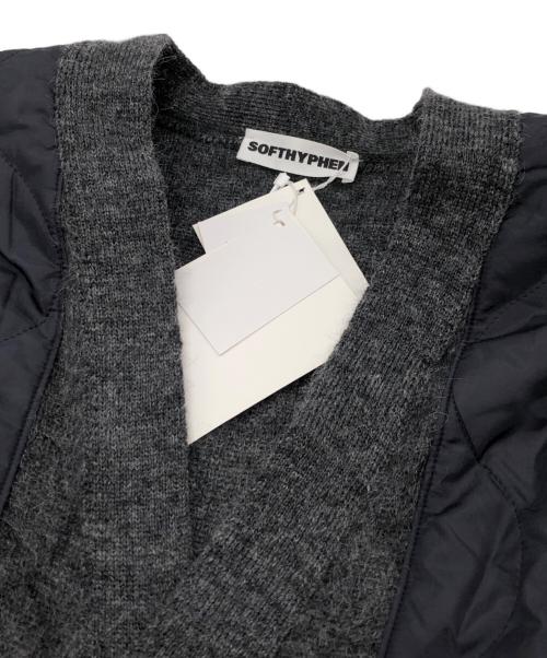 SOFTHYPHEN（ソフトハイフン）SOFTHYPHEN (ソフトハイフン) Quilting Mix Mohair Long Cardigan ブラック サイズ:1の古着・服飾アイテム