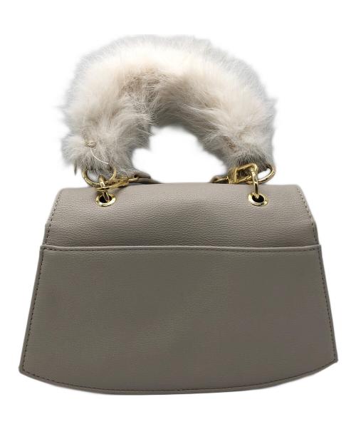 CELFORD（セルフォード）CELFORD (セルフォード) HANAE MORI (ハナエモリ) ファー付きハンドバッグ グレーの古着・服飾アイテム