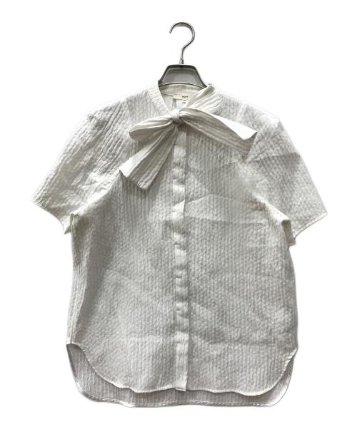 YORI（ヨリ）YORI (ヨリ) フクレリボンブラウス ホワイト サイズ:36の古着・服飾アイテム