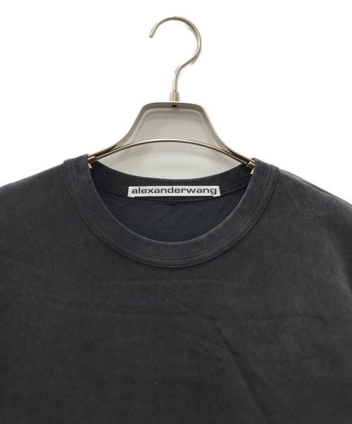 ALEXANDER WANG（アレキサンダー・ワン）ALEXANDER WANG (アレキサンダーワン) ハイツイストジャージー アシッドウォッシュTシャツ ブラック サイズ:Sの古着・服飾アイテム