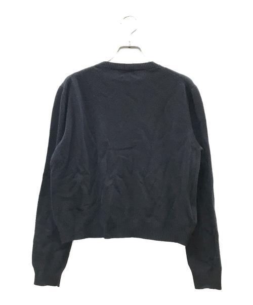 PRADA（プラダ）PRADA (プラダ) インターシャロゴ ウール カシミヤニット ネイビー サイズ:Mの古着・服飾アイテム