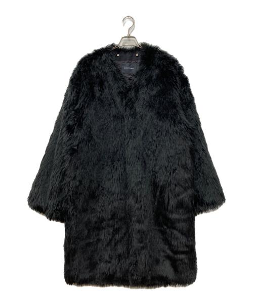 ALMOSTBLACK（オールモストブラック）ALMOSTBLACK (オールモストブラック) NOCOLLER RIVER FUR COAT ブラック サイズ:Mの古着・服飾アイテム