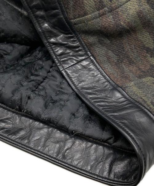 PLAG（プラグ）PLAG (プラグ) カモ柄レザージャケット ブラック サイズ:5の古着・服飾アイテム