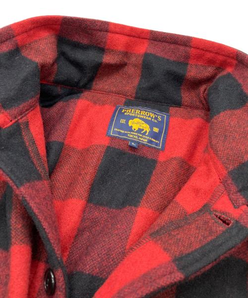 Pherrow's（フェローズ）Pherrow's (フェローズ) ブロックチェックマッキーノジャケット レッド サイズ:Lの古着・服飾アイテム