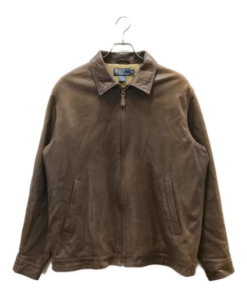 POLO RALPH LAUREN（ポロ・ラルフローレン）POLO RALPH LAUREN (ポロ・ラルフローレン) ポニー刺繍ラムレザージャケット ブラウン サイズ:Mの古着・服飾アイテム