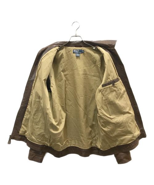 POLO RALPH LAUREN（ポロ・ラルフローレン）POLO RALPH LAUREN (ポロ・ラルフローレン) ポニー刺繍ラムレザージャケット ブラウン サイズ:Mの古着・服飾アイテム