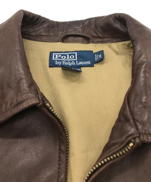 POLO RALPH LAUREN（ポロ・ラルフローレン）POLO RALPH LAUREN (ポロ・ラルフローレン) ポニー刺繍ラムレザージャケット ブラウン サイズ:Mの古着・服飾アイテム