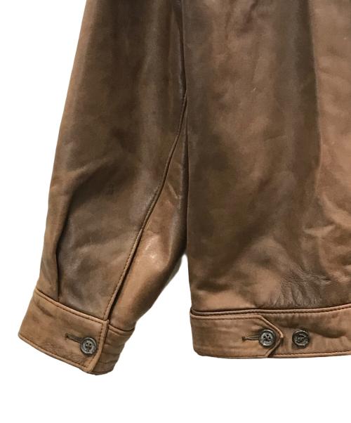 POLO RALPH LAUREN（ポロ・ラルフローレン）POLO RALPH LAUREN (ポロ・ラルフローレン) ポニー刺繍ラムレザージャケット ブラウン サイズ:Mの古着・服飾アイテム