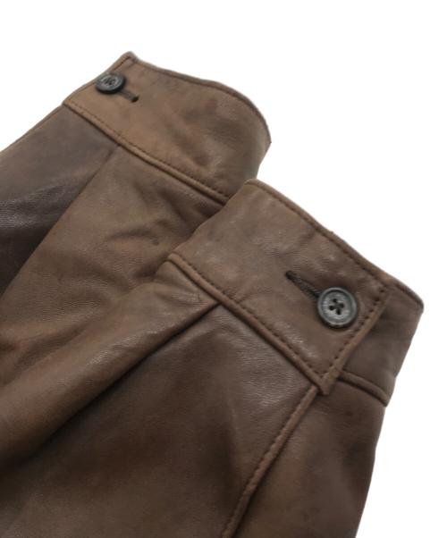 POLO RALPH LAUREN（ポロ・ラルフローレン）POLO RALPH LAUREN (ポロ・ラルフローレン) ポニー刺繍ラムレザージャケット ブラウン サイズ:Mの古着・服飾アイテム