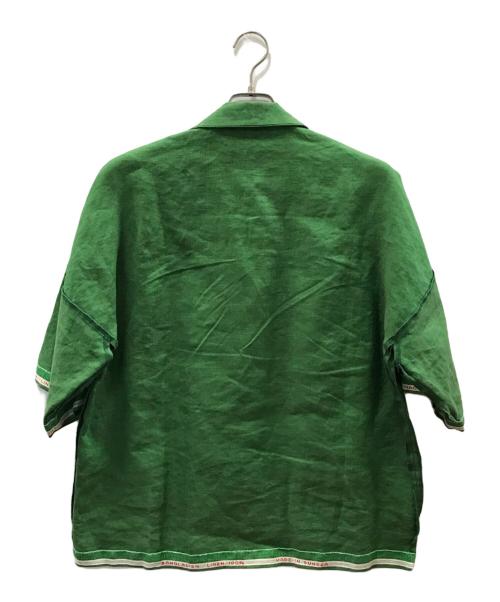 SUNSEA（サンシー）SUNSEA (サンシー) BANGLADESH LINEN w 耳 FRIED SHRIMP SHIRT グリーン サイズ:3の古着・服飾アイテム