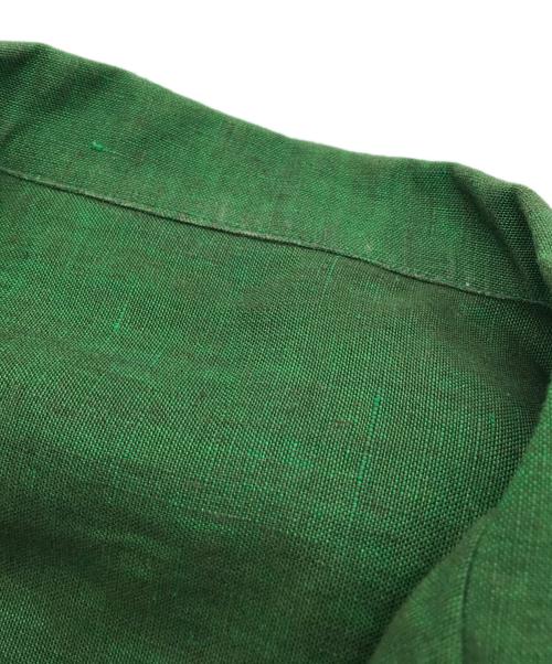 SUNSEA（サンシー）SUNSEA (サンシー) BANGLADESH LINEN w 耳 FRIED SHRIMP SHIRT グリーン サイズ:3の古着・服飾アイテム