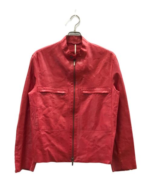 JIL SANDER（ジルサンダー）JIL SANDER (ジルサンダー) レザージャケット レッド サイズ:48の古着・服飾アイテム