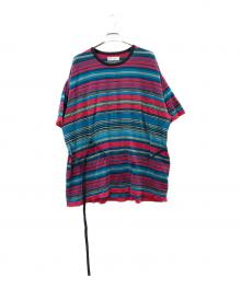 FACETASM（ファセッタズム）の古着「ボーダーデザインニット」｜ネイビー