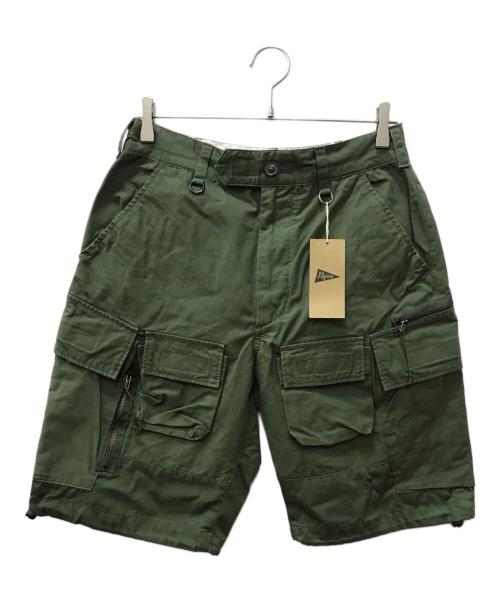 Engineered Garments（エンジニアドガーメンツ）Engineered Garments (エンジニアド ガーメンツ) Pilgrim Surf+Supply (ピルグリム サーフサプライ) BIKE SHORTS グリーン サイズ:XSの古着・服飾アイテム