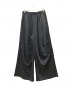 MM6 Maison Margielaエムエムシックスメゾンマルジェラ）の古着「ワイドフレアスウェットパンツ」｜ブラック