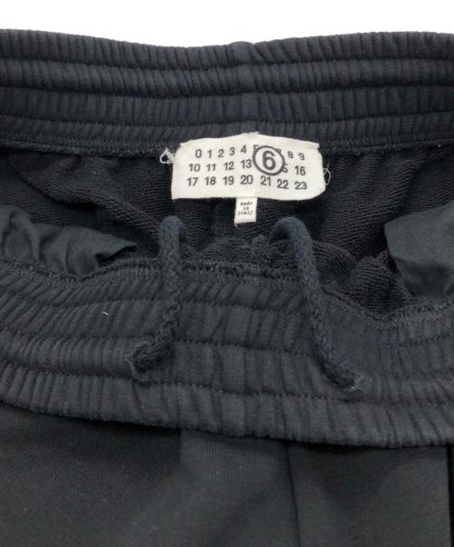 MM6 Maison Margiela（エムエムシックスメゾンマルジェラ）MM6 Maison Margiela (エムエムシックス メゾンマルジェラ) ワイドフレアスウェットパンツ ブラック サイズ:Lの古着・服飾アイテム