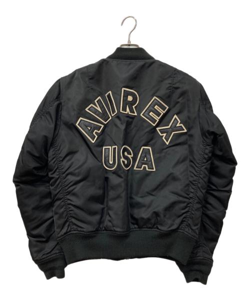 AVIREX（アヴィレックス）AVIREX (アヴィレックス) COMMERCIAL LOGO MA-1 ブラック サイズ:Lの古着・服飾アイテム