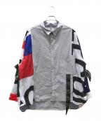 bodysong.×juvenile hall rollcallボディソング×ジュヴェナイルホールロールコール）の古着「オーバーサイズ切替えストライプシャツ」｜ブルー