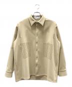 XANDER ZHOUザンダーゾウ）の古着「LONG SLEEVES SHIRT LASER CUT PATTERN」｜ベージュ