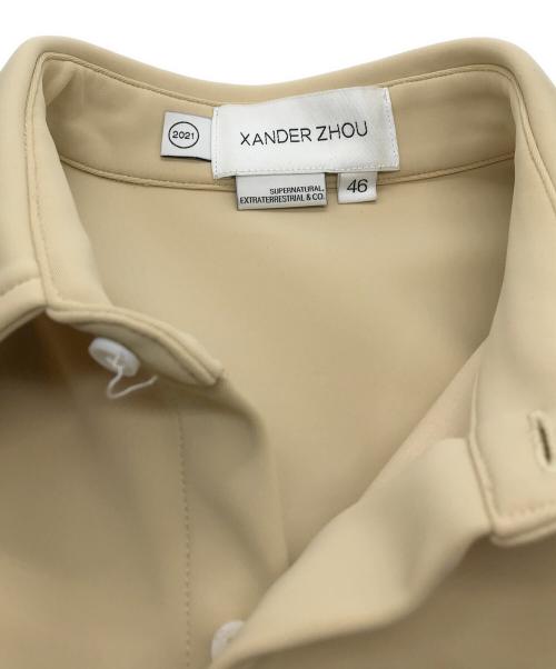 XANDER ZHOU（ザンダーゾウ）XANDER ZHOU (ザンダーゾウ) LONG SLEEVES SHIRT LASER CUT PATTERN ベージュ サイズ:46の古着・服飾アイテム
