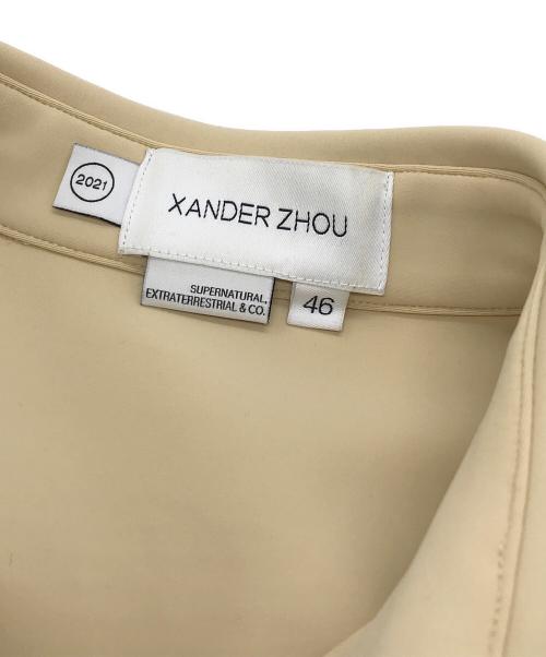 XANDER ZHOU（ザンダーゾウ）XANDER ZHOU (ザンダーゾウ) LONG SLEEVES SHIRT LASER CUT PATTERN ベージュ サイズ:46の古着・服飾アイテム