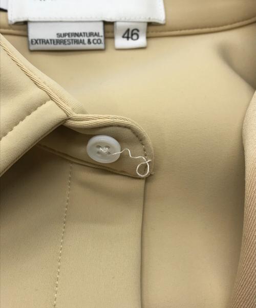 XANDER ZHOU（ザンダーゾウ）XANDER ZHOU (ザンダーゾウ) LONG SLEEVES SHIRT LASER CUT PATTERN ベージュ サイズ:46の古着・服飾アイテム