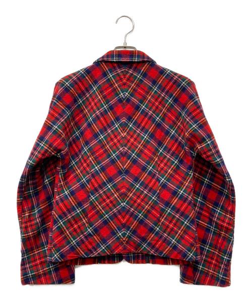tricot COMME des GARCONS（トリココムデギャルソン）tricot COMME des GARCONS (トリココムデギャルソン) チェックパターンジャケット レッド サイズ:Sの古着・服飾アイテム