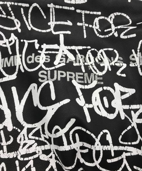 SUPREME（シュプリーム）SUPREME (シュプリーム) COMME des GARCONS SHIRT (コムデギャルソンシャツ) Schott (ショット) Painted Perfecto Leather Jacket ブラック サイズ:Lの古着・服飾アイテム
