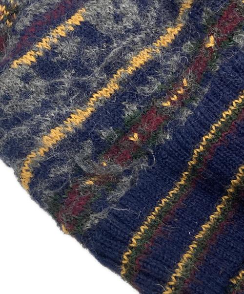 POLO RALPH LAUREN（ポロ・ラルフローレン）POLO RALPH LAUREN (ポロ・ラルフローレン) 総柄ワッペンニット ネイビー サイズ:Mの古着・服飾アイテム