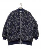 MAISON SPECIALメゾンスペシャル）の古着「フラワージャガードブルゾン」｜ネイビー