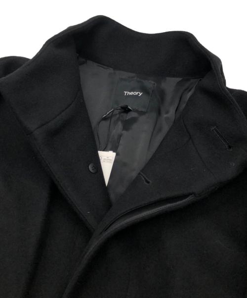 theory（セオリー）theory (セオリー) スタンドカラーメルトンロングコート ブラック サイズ:S 未使用品の古着・服飾アイテム